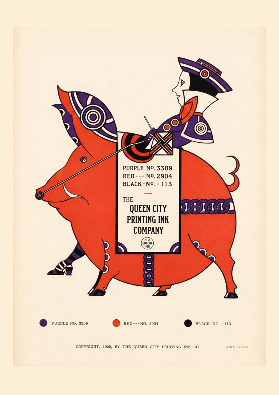 The 1905 Ink Beasts Parade: Antique Gallery Wall Collection (A3 Format)
