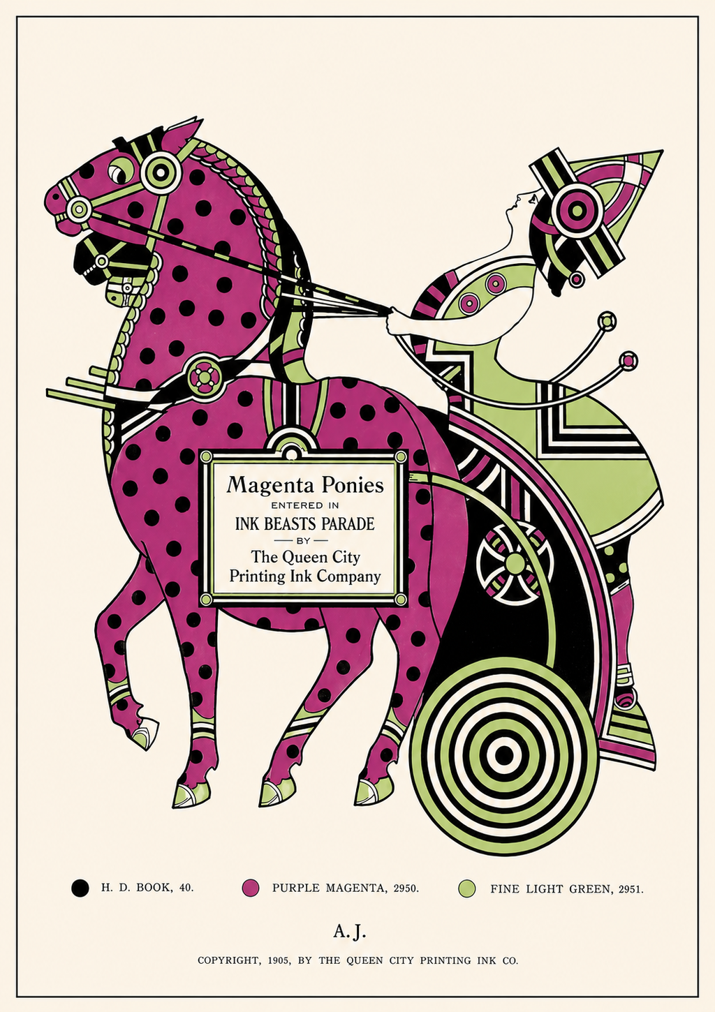 The 1905 Ink Beasts Parade: Antique Gallery Wall Collection (A3 Format)