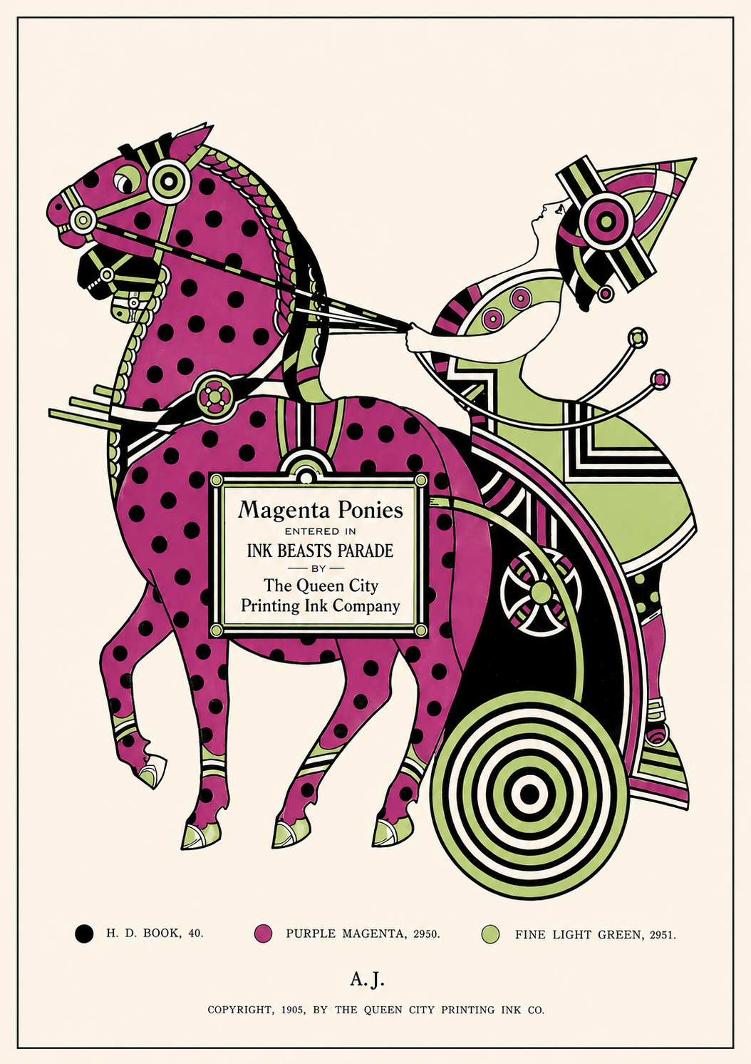 The 1905 Ink Beasts Parade: Antique Gallery Wall Collection (A3 Format)