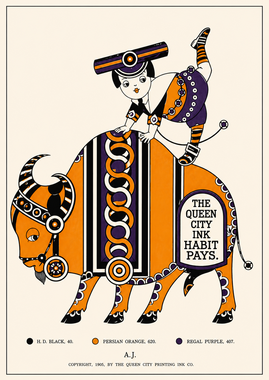 The 1905 Ink Beasts Parade: Antique Gallery Wall Collection (A3 Format)
