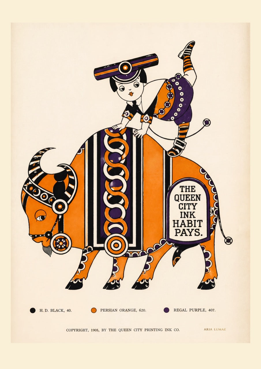The 1905 Ink Beasts Parade: Antique Gallery Wall Collection (A3 Format)