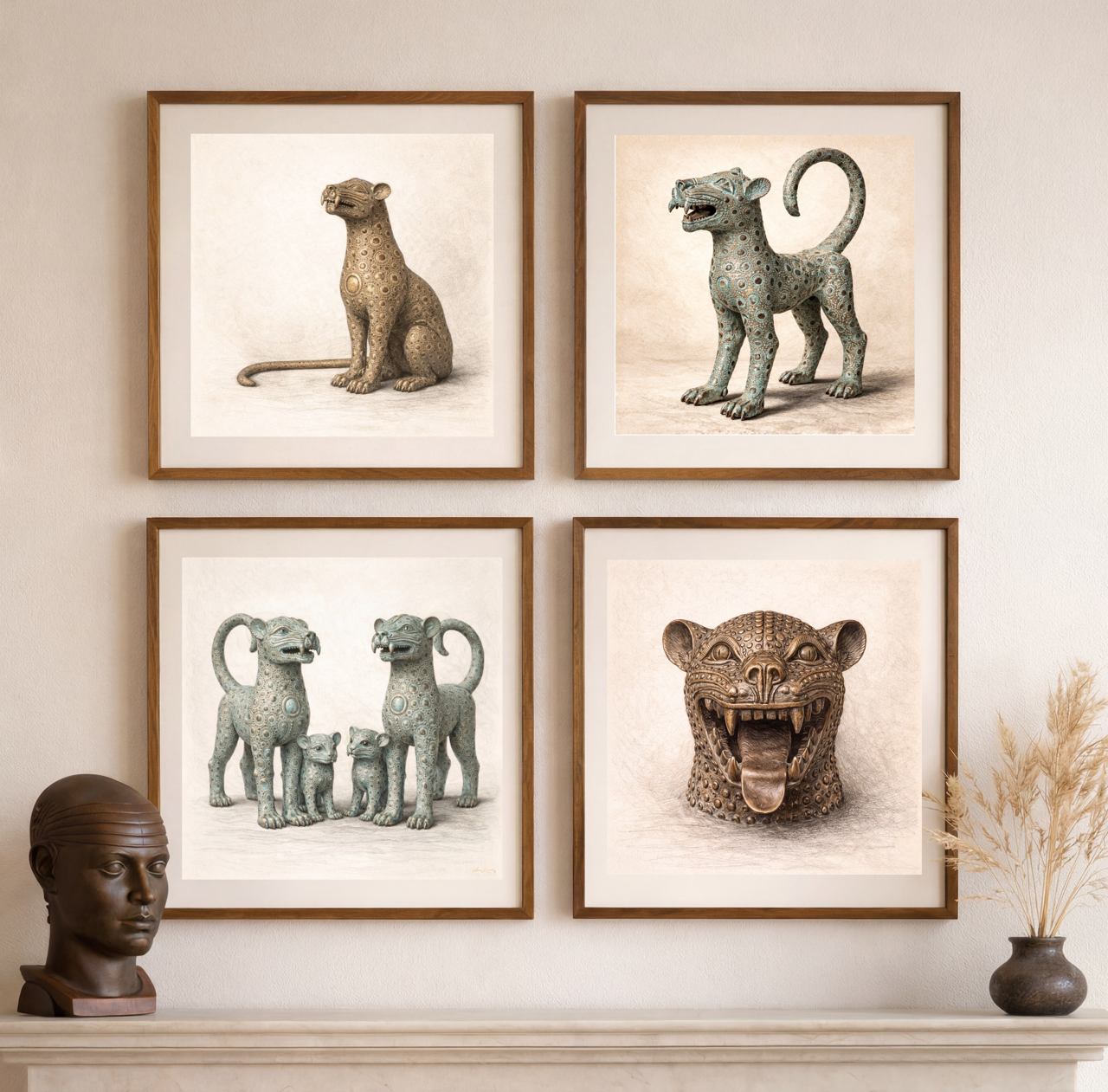 The Bronze Court Family – Limited Edition Fine Art Giclée Print