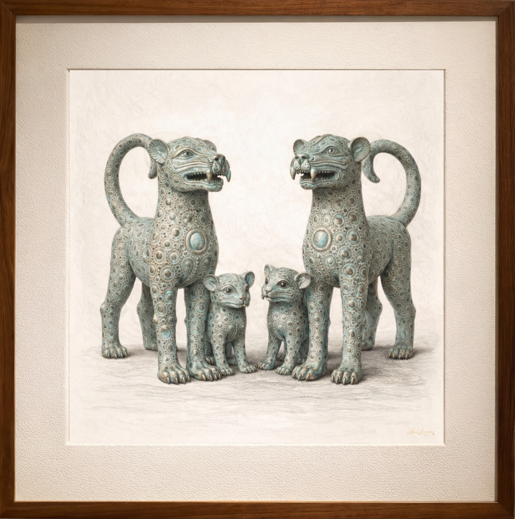 The Bronze Court Family – Limited Edition Fine Art Giclée Print
