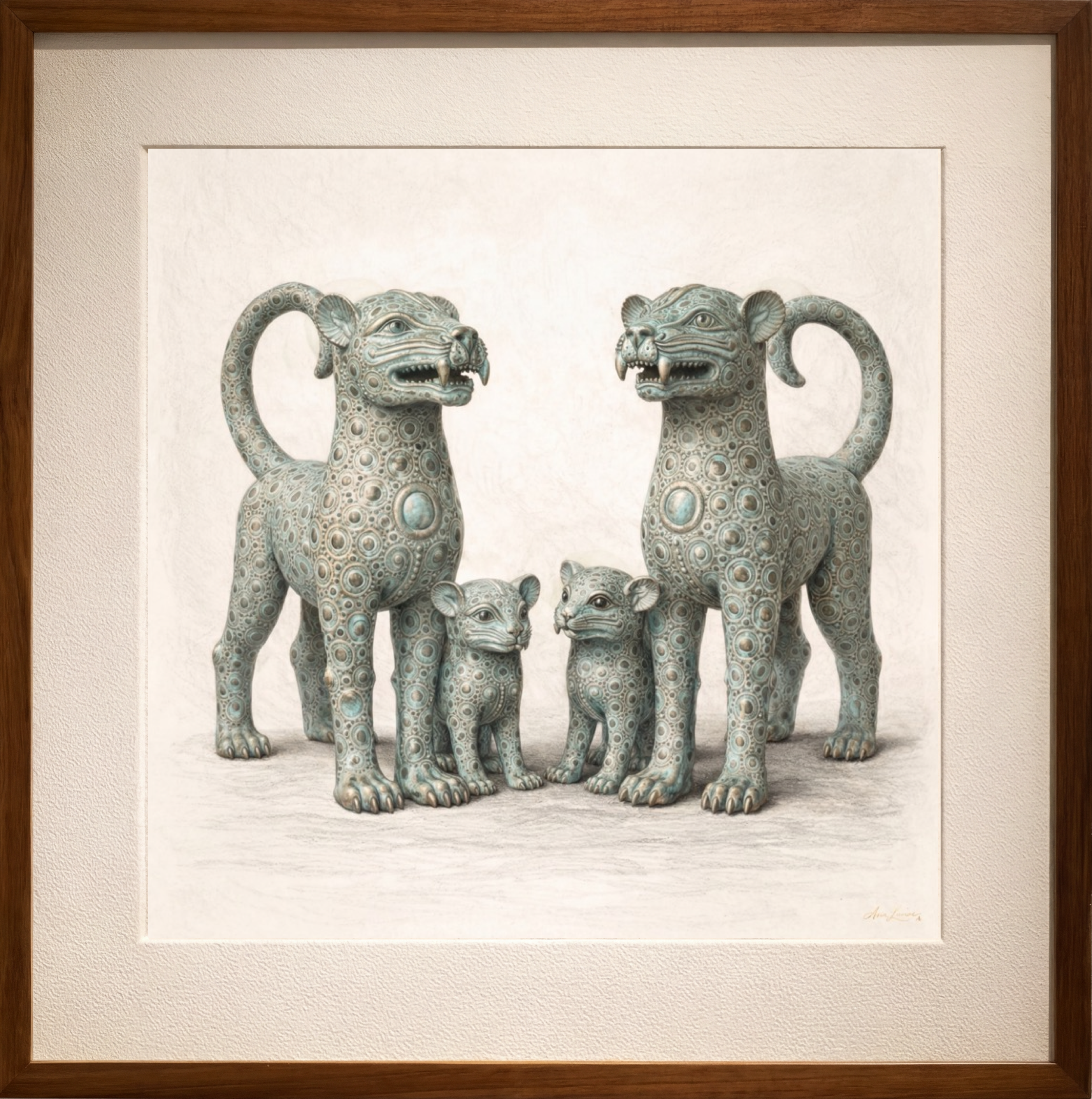 The Bronze Court Family – Limited Edition Fine Art Giclée Print