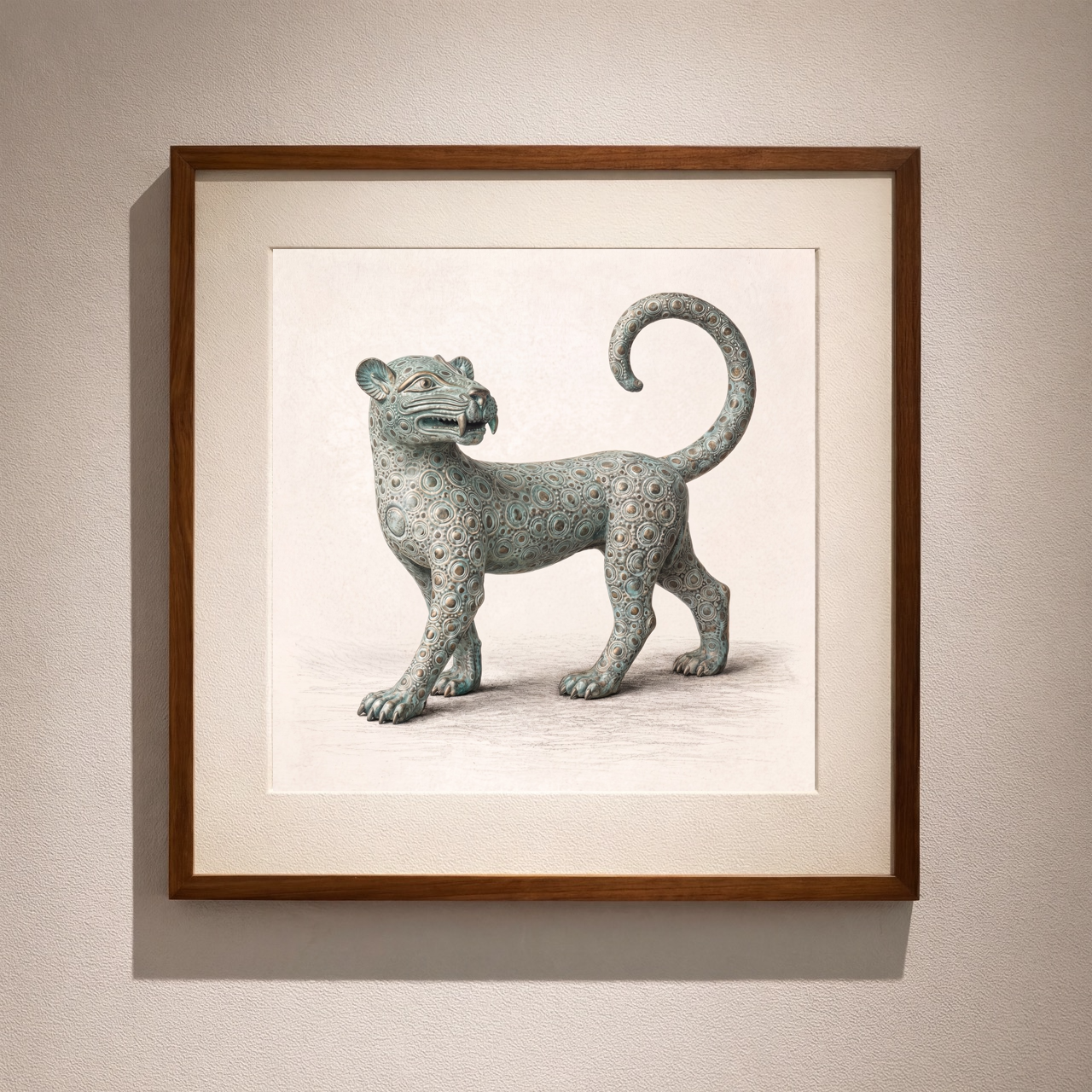The Bronze Sentinel Leopard – Limited Edition Fine Art Giclée Print