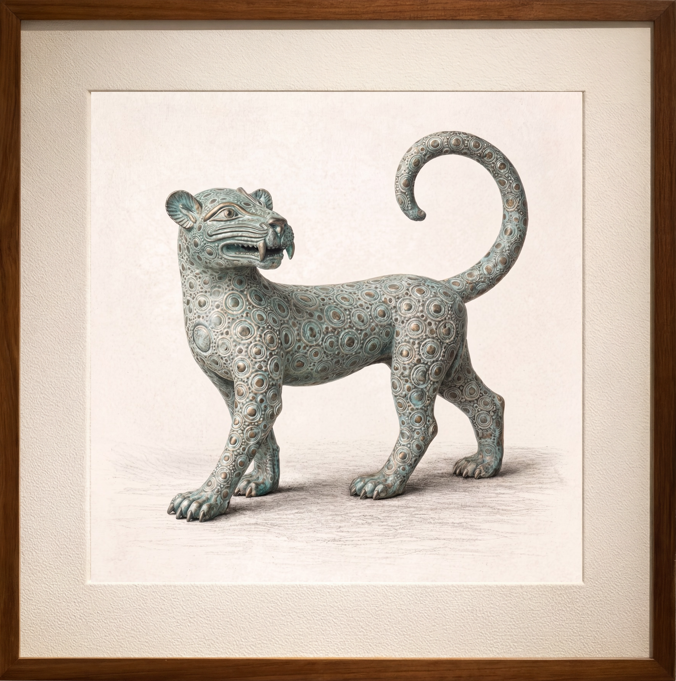 The Bronze Sentinel Leopard – Limited Edition Fine Art Giclée Print