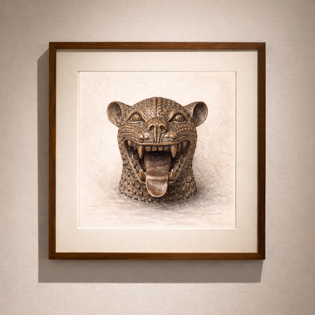 The Bronze Oracle Head – Limited Edition Fine Art Giclée Print 60x60cm