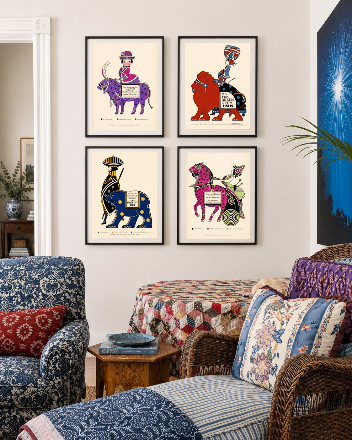 The 1905 Ink Beasts Parade: Antique Gallery Wall Collection (A3 Format)