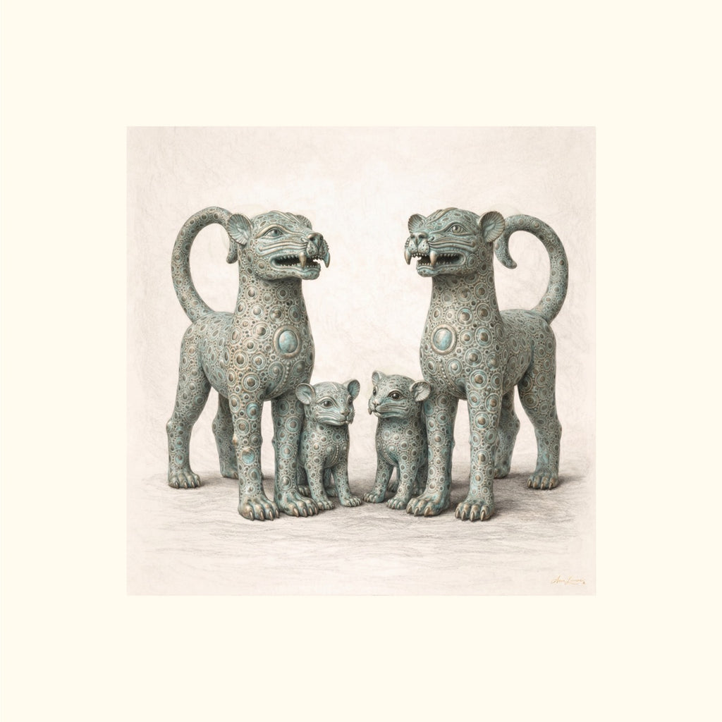 The Bronze Court Family – Limited Edition Fine Art Giclée Print