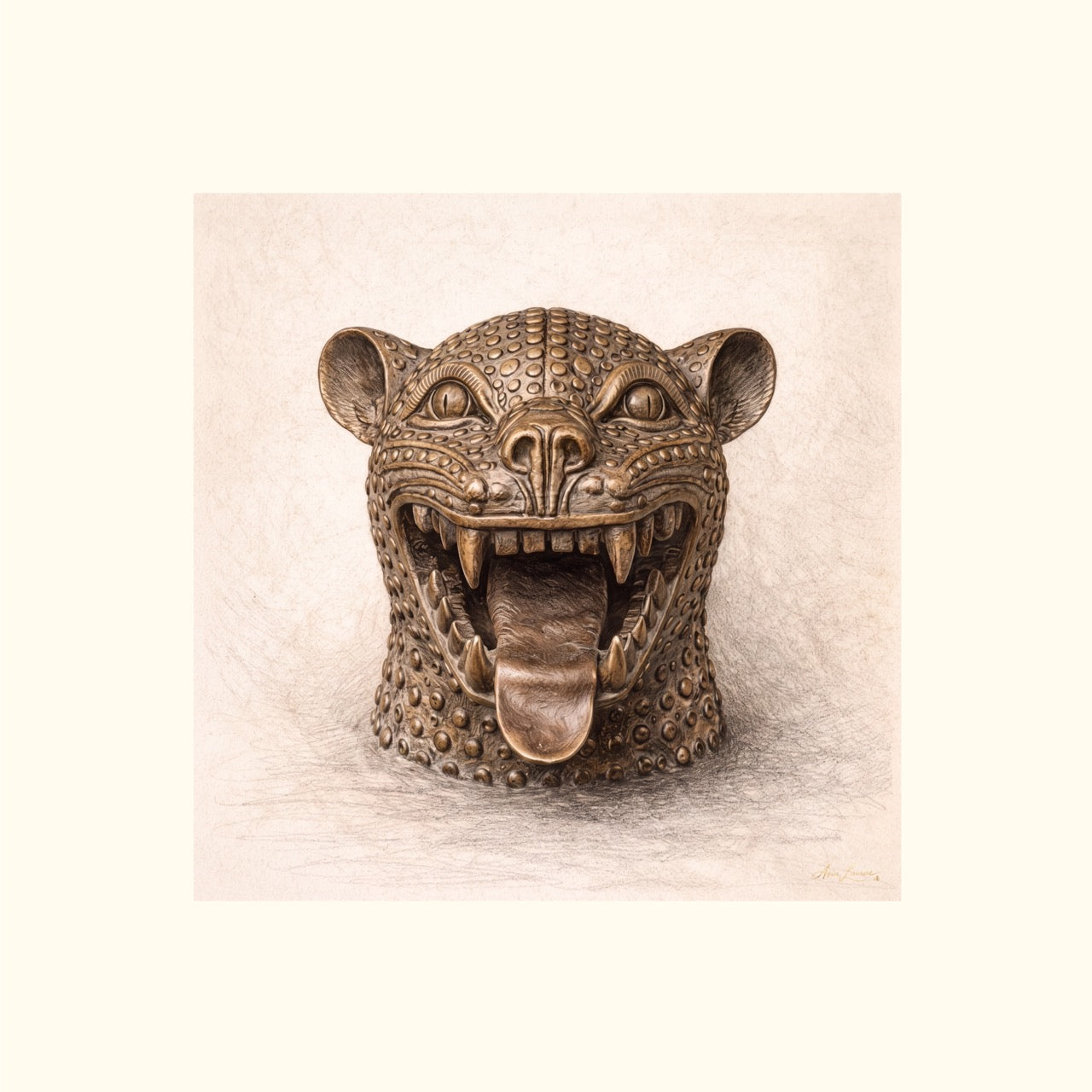 The Bronze Oracle Head – Limited Edition Fine Art Giclée Print 60x60cm