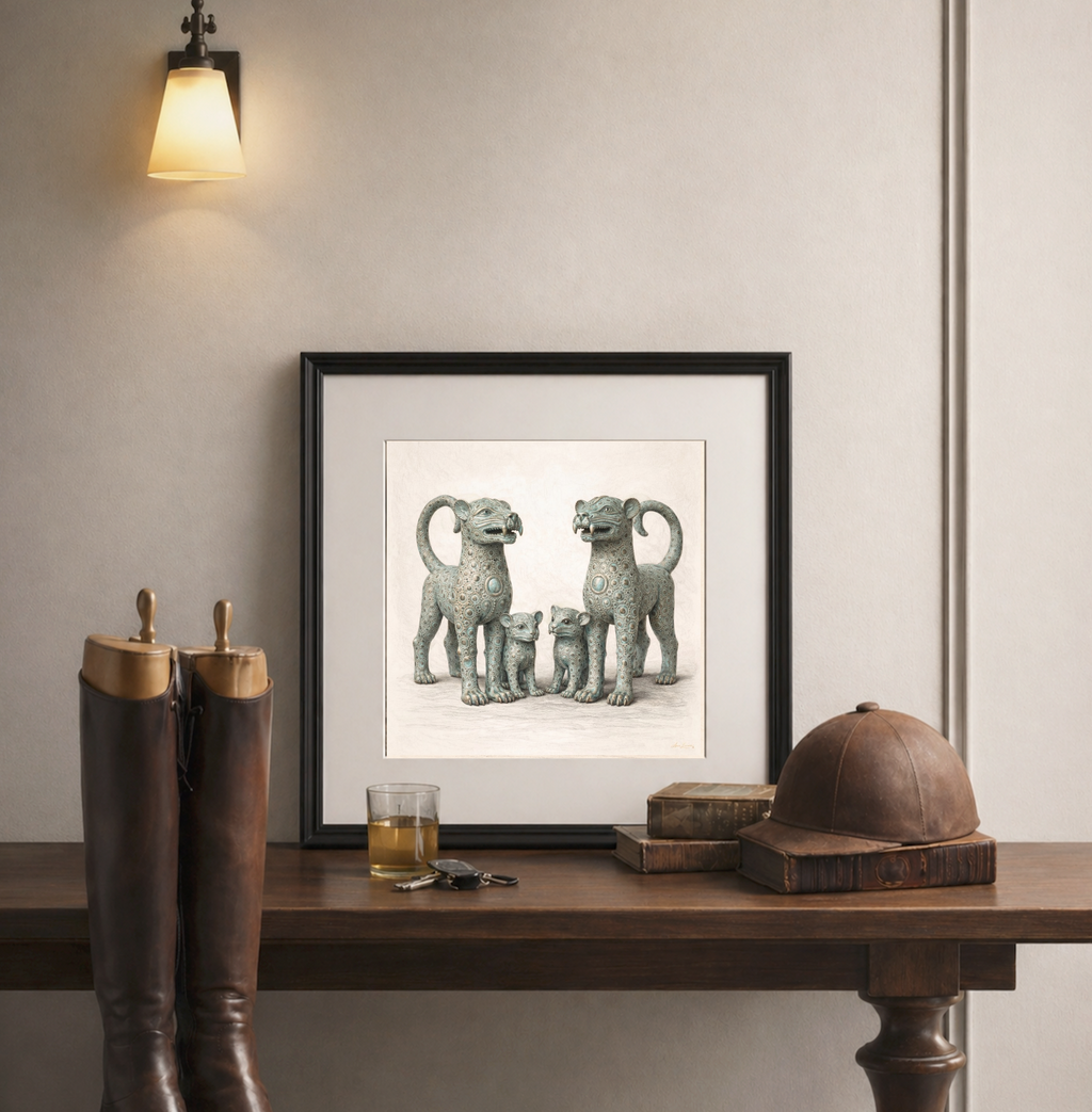 The Bronze Court Family – Limited Edition Fine Art Giclée Print