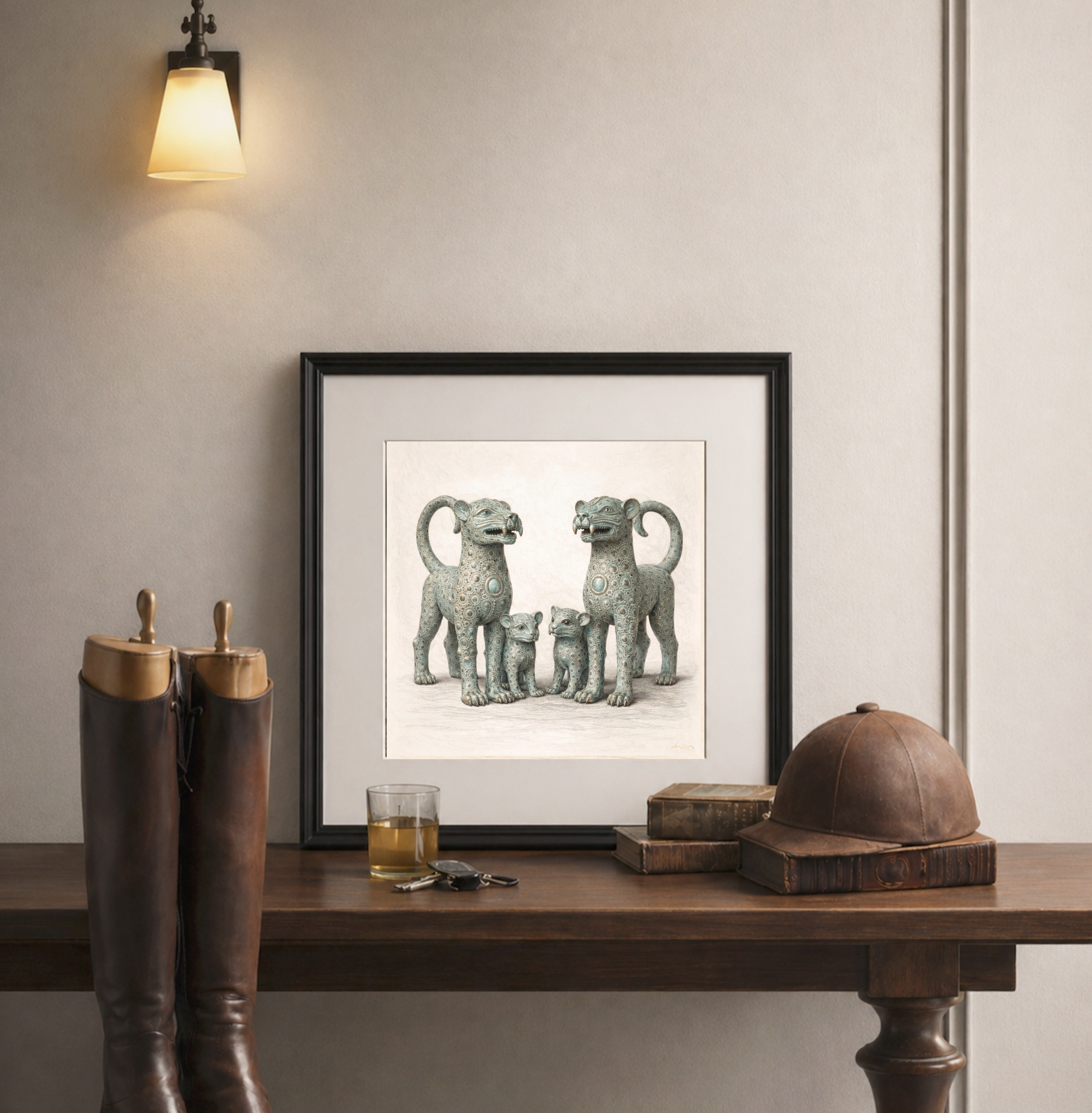 The Bronze Court Family – Limited Edition Fine Art Giclée Print