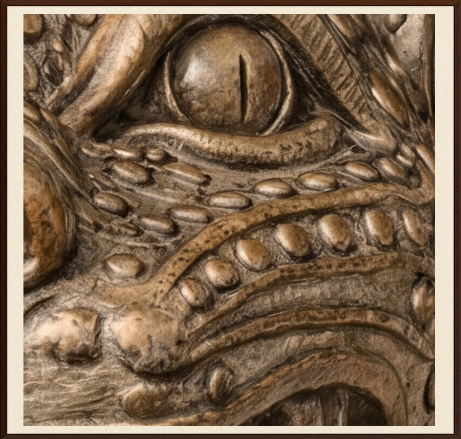 The Bronze Oracle Head – Limited Edition Fine Art Giclée Print 60x60cm