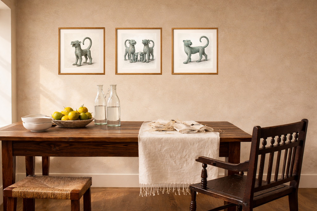 Bronze Leopard Guardian – Limited Edition Fine Art Giclée Print