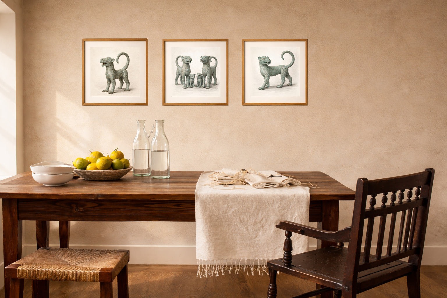 Bronze Leopard Guardian – Limited Edition Fine Art Giclée Print