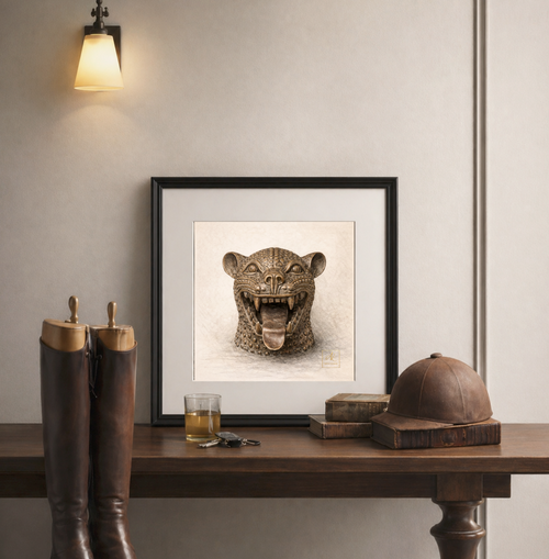 The Bronze Oracle Head – Limited Edition Fine Art Giclée Print 60x60cm