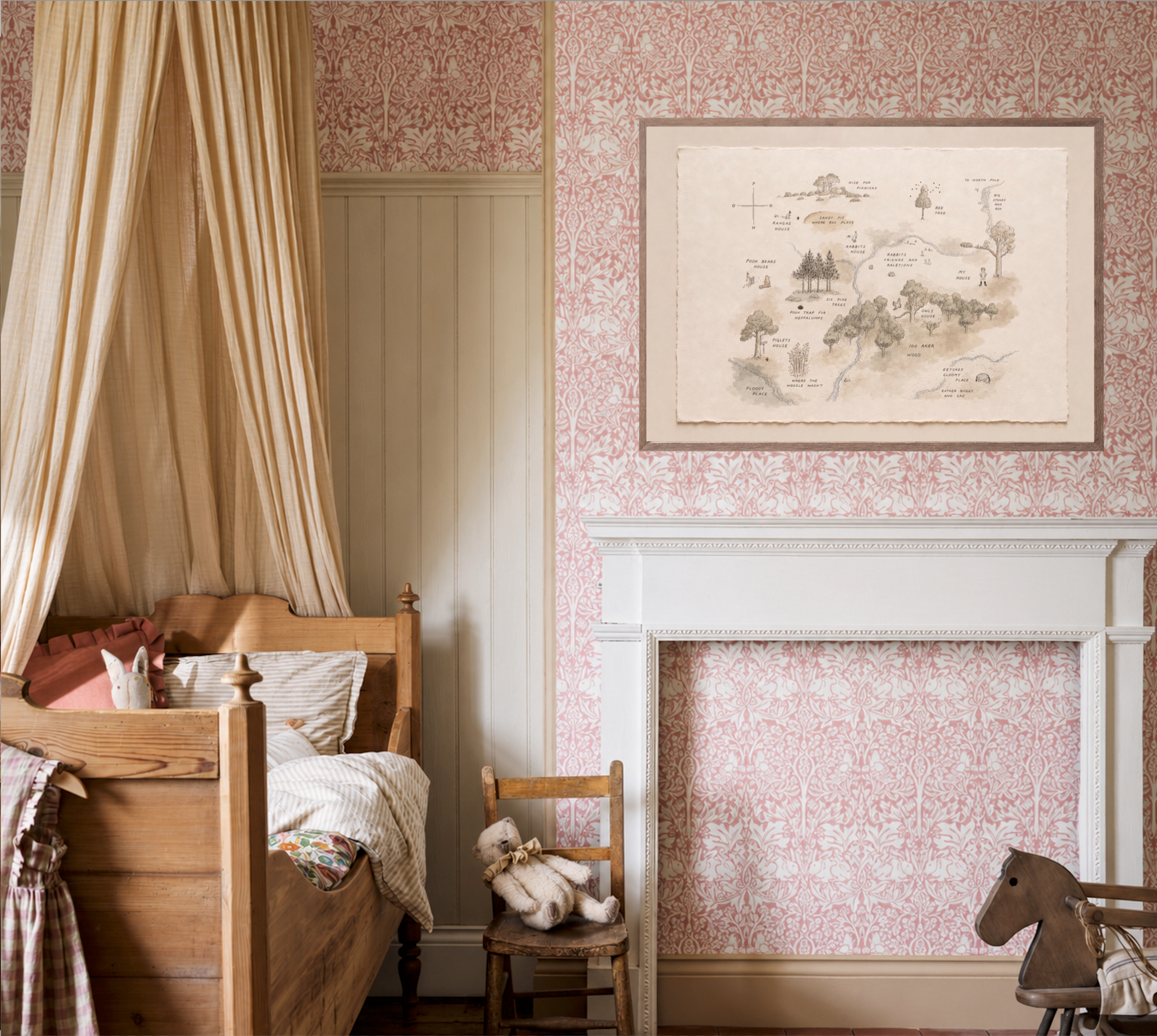 Winnie the Pooh Hundred Acre Wood Map Fine Art Print — Wabi-Sabi Edition