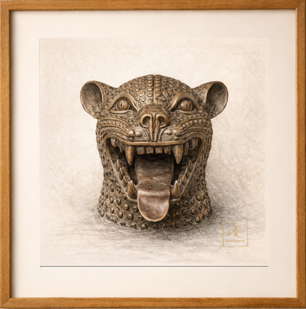 The Bronze Oracle Head – Limited Edition Fine Art Giclée Print 60x60cm